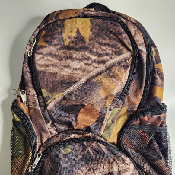 Multicolor Green Brown Padded Camouflage 18X13X8 Backpack - Picture 4 of 8
